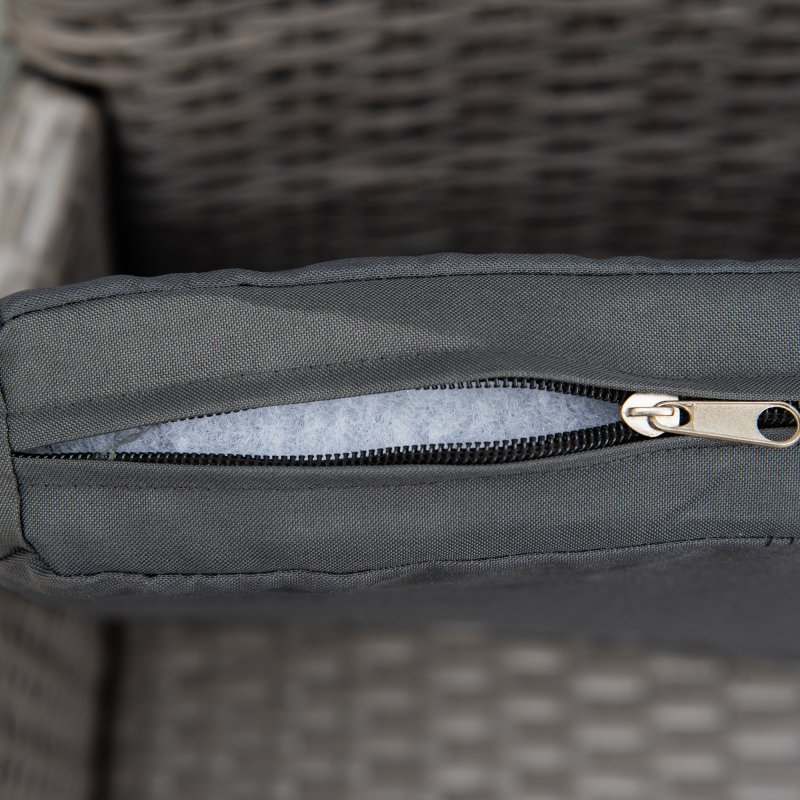 Outsunny 2 Pieces Outdoor PE Rattan Dining Chairs Set with Cushion, Garden Armchair with Armrests, High Backrest, Metal Frame Patio Wicker Furniture, Grey