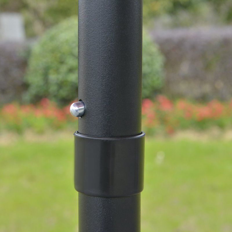 Outsunny 2.7M Garden Parasol Umbrella with Glass Fibre Ribs and Aluminium Frame, Tilting Sun Shade Shelter Canopy, Wine Red