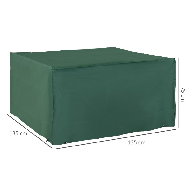 Outsunny Outdoor Garden Furniture Cover Waterproof, Anti-UV 600D Heavy Duty Oxford Fabric Patio Furniture Cover for Rectangular Sofa Table Set, 135 x 135 x 75 cm