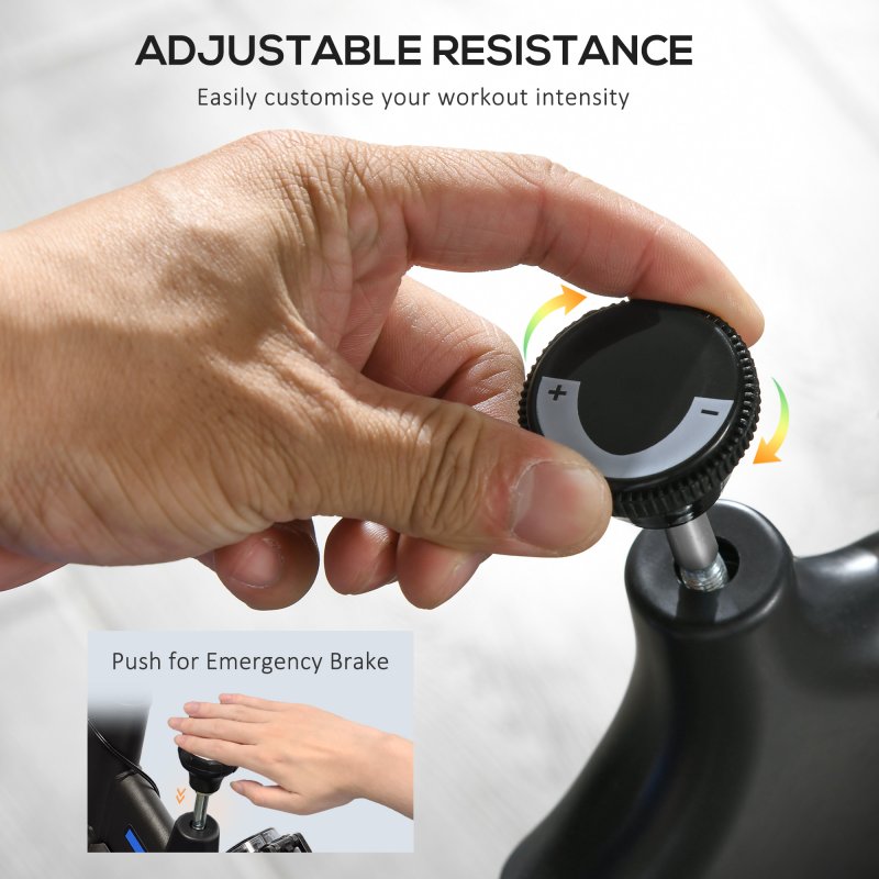 SPORTNOW Indoor Exercise Bike, Stationary Bike, Cycling Machine with Adjustable Seat and Resistance, Heart Rate Sensor, for Home Gym Workout, 8kg Flywheel, Blue