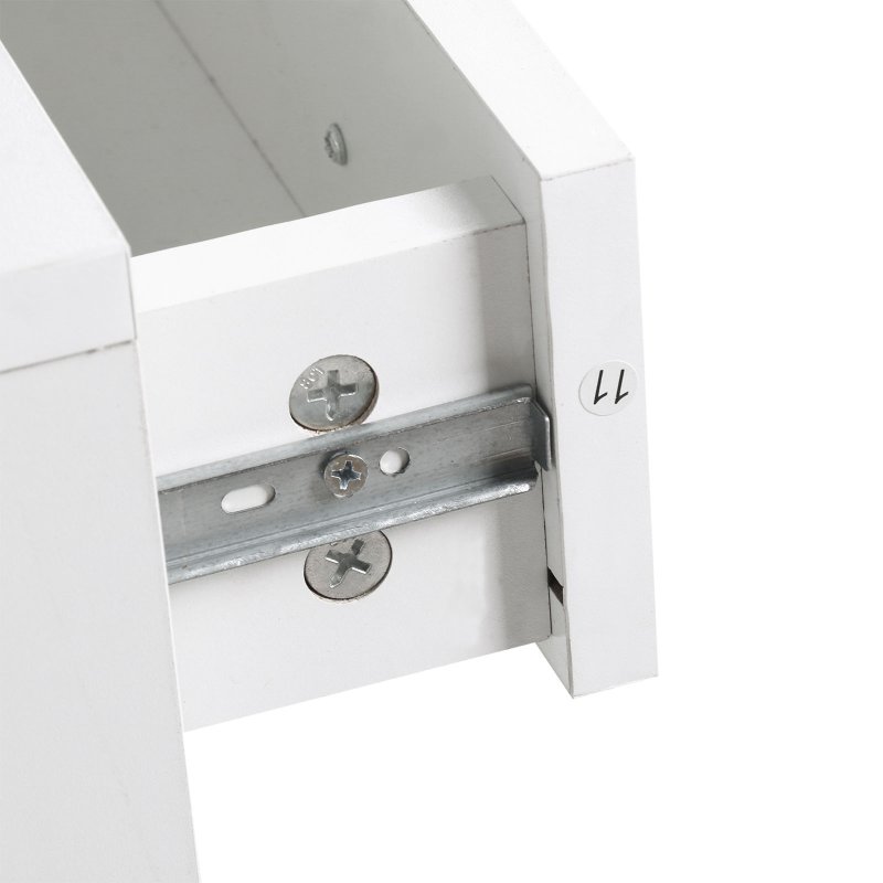 HOMCOM 2PC Shoes Storage Chest Cloths Rack Unit w/Mirror Multiple Shelves Large Storage Capacity Shoes Cabinet 6 Hooks Cloth Rack