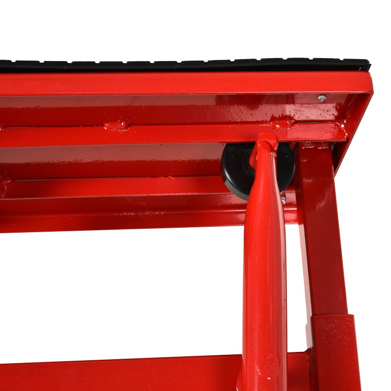 DURHAND 150KG Steel Motorcycle Lift Rubber Platform, Crank Lift Manual Repair Clean Hoist Table Assist Off-Road Dirt Bike Stand, 27.5/39.5H cm, Red