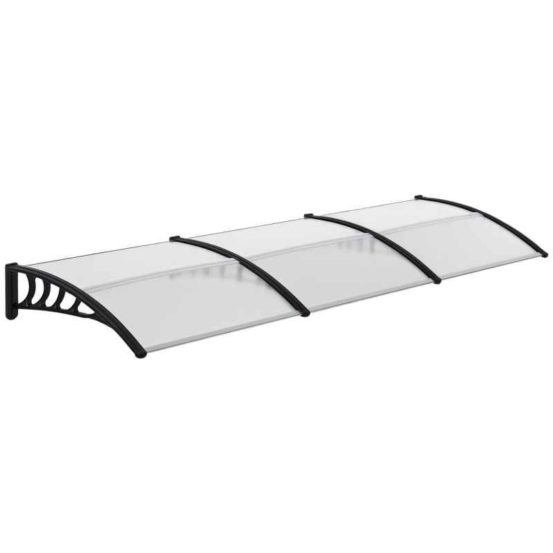 Outsunny Front Door Canopy, Outdoor Awning, 303 x 96cm Rain Shelter for Window, Porch and Front/Back Door, Clear