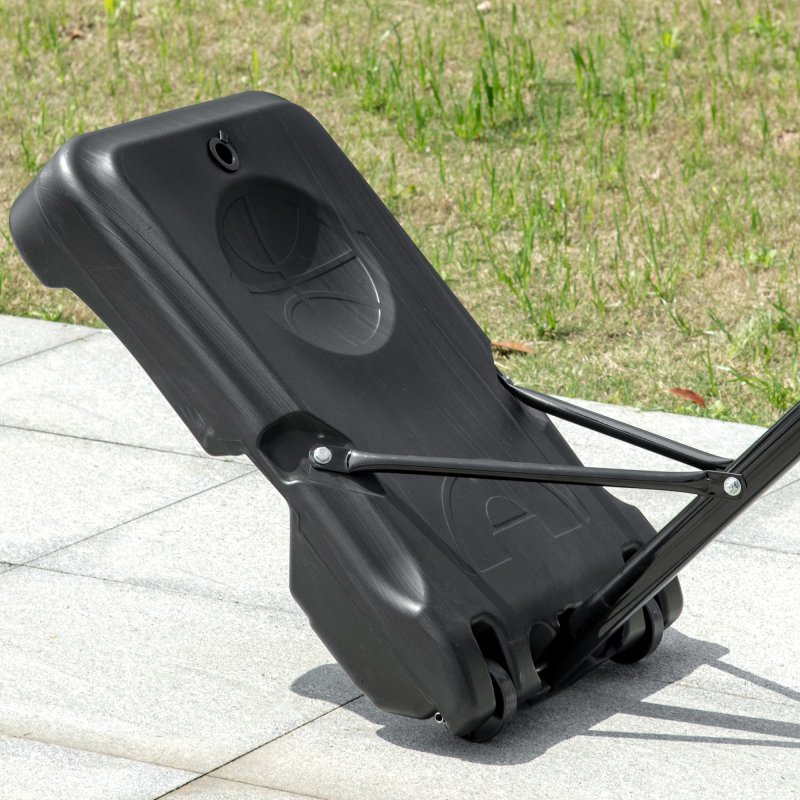 HOMCOM Basketball Hoop and Stand with PE Backboard and Weight Base Height Adjustable 1.6-2.1m Portable on Wheels, Blue