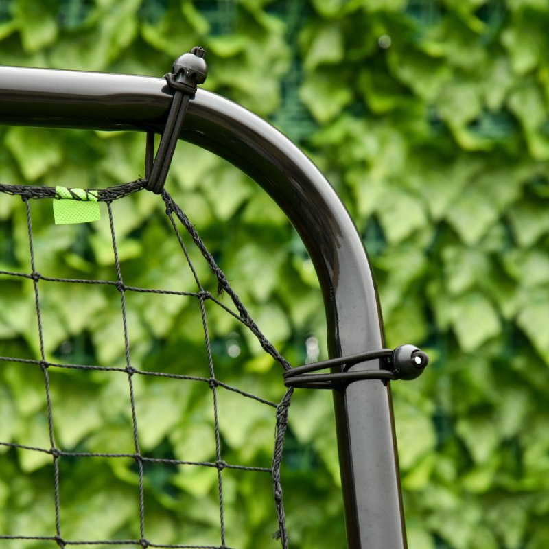 HOMCOM Foldable Football Rebounder Net, Large Football Goal Training Aid Soccer Kickback Target Zone Goal Play Adjustable Angles for  Kids & Adult Black