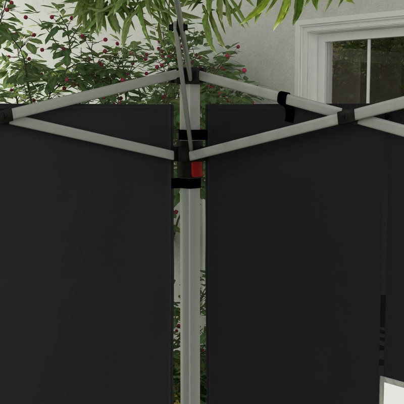 Outsunny Gazebo Side Panels with Window for 3x3(m) or 3x4m Pop Up Gazebo, 2 Pack Sides Replacement, Black