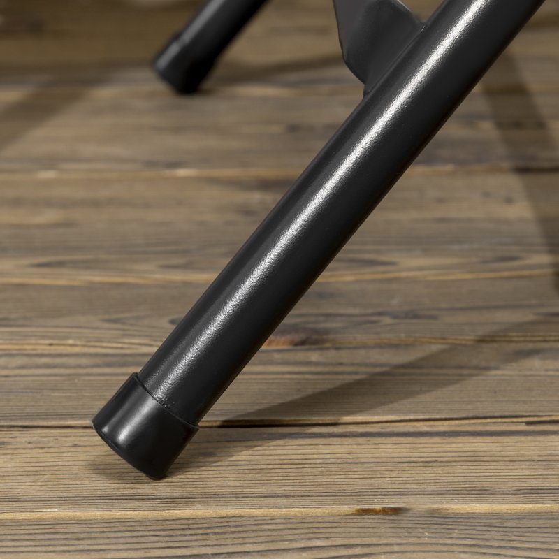 Outsunny Foldable Garden Dining Table, Round Outdoor Table with HDPE Tabletop and Steel Frame for Patio and Garden, Dark Grey