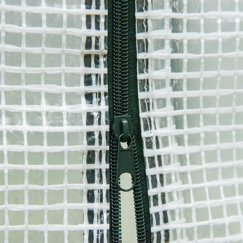 Outsunny Tomato Greenhouse Walk-in Garden Greenhouse with Pent Roof, Roll-up Door, Mesh Window for Plants Flowers Herbs Grow, 200 x 76 x 168 cm, White