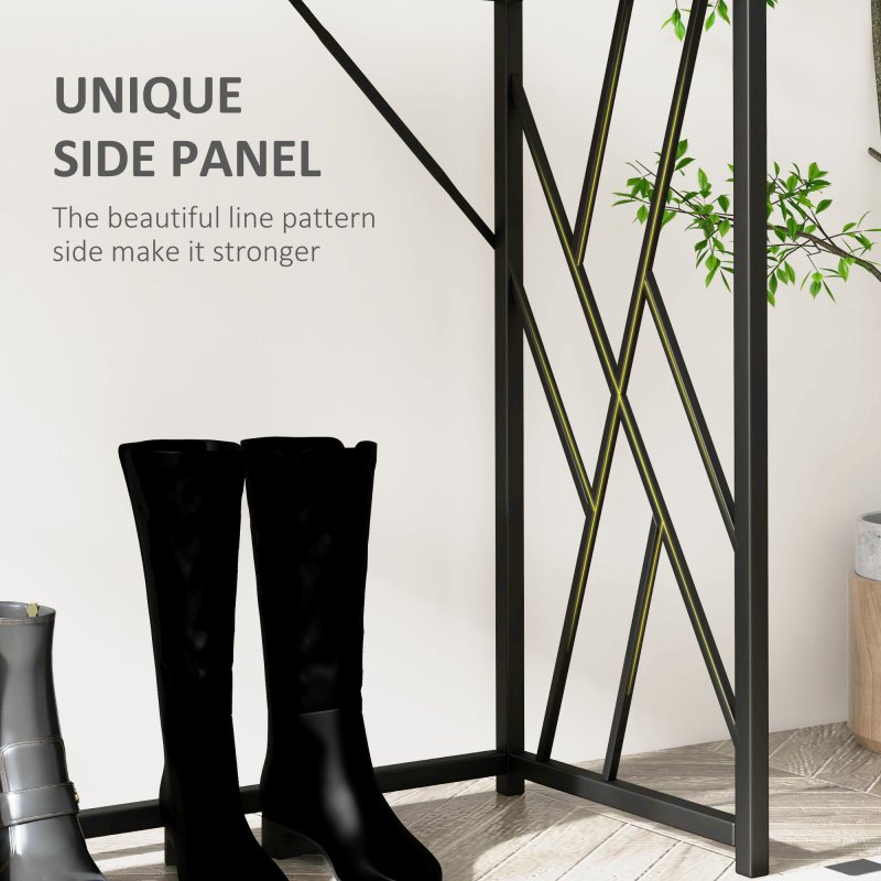 HOMCOM Console Table, Industrial Sofa Table with Metal Frame for Living Room, Hallway, 120cm, Grey