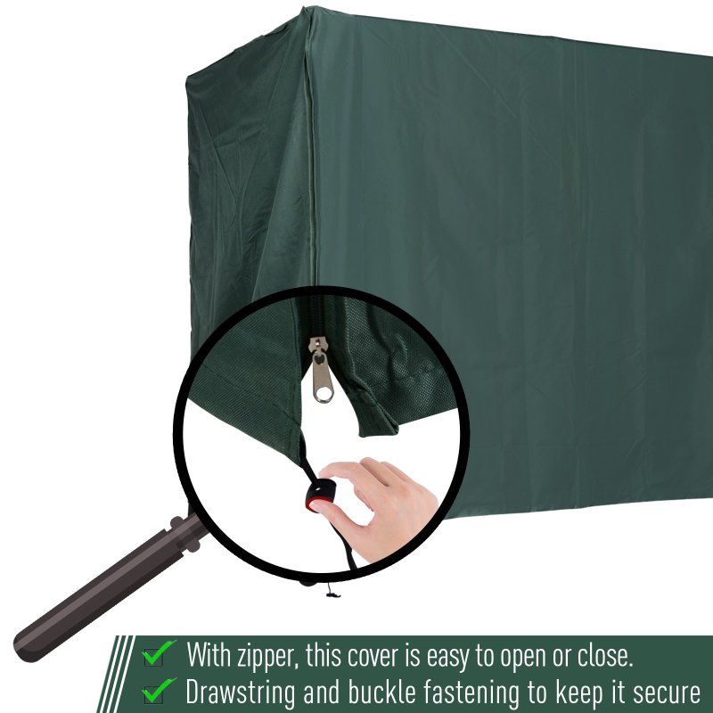 Outsunny 3 Seater 600D Oxford Patio Swing Chair Cover Outdoor Garden Furniture Rain Protection Protector Waterproof Anti-UV, 177 x 114 x 152cm, Green