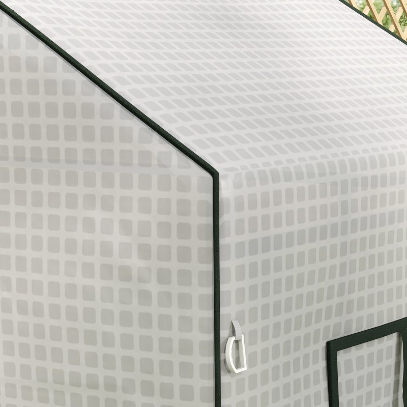 Outsunny Walk-in Greenhouse Cover Replacement with Roll-up Door and Mesh Windows, Reinforced PE Hot House, Cover COVER ONLY, 140 x 73 x 190cm, White