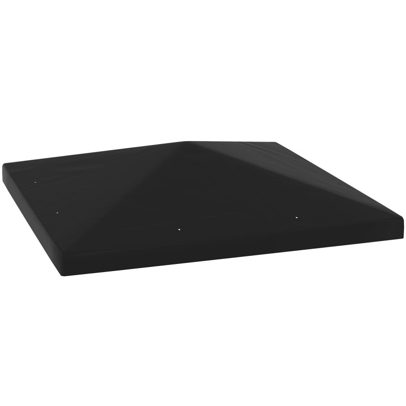 Outsunny 3 x 3(m) Gazebo Canopy Replacement Cover, Garden Gazebo Roof Replacement with Drain Holes, Water Resistant PVC Coating, 370g/ UPF30+, TOP COVER ONLY