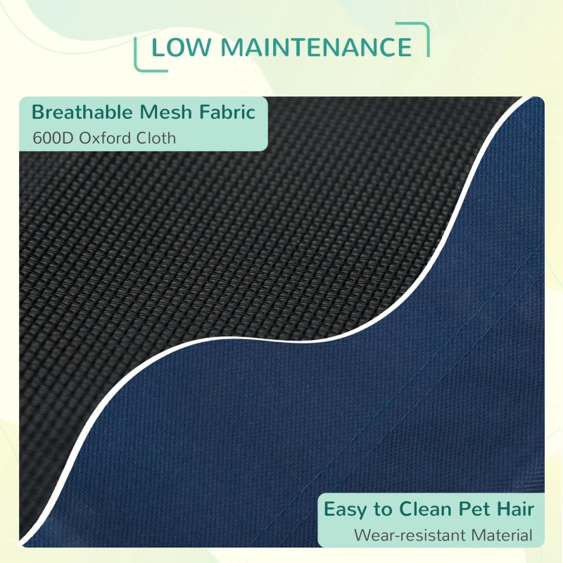 PawHut Raised Dog Bed Cat Elevated Lifted Puppy Pet Elevated Cot Portable Camping Basket - Blue (Medium)