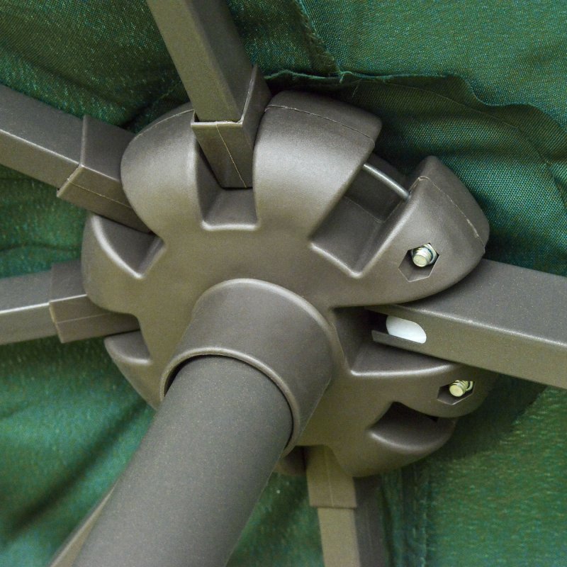 Outsunny 4.6m Garden Parasol Double-Sided Sun Umbrella Patio Market Shelter Canopy Shade Outdoor with Cross Base - Dark Green