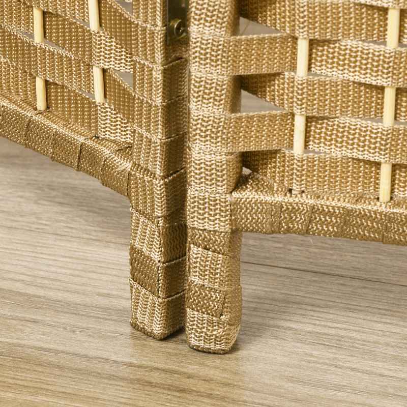 HOMCOM 6 Panel Folding Room Divider, Freestanding Privacy Screen for Living Room, Bedroom and Office, 240 x 170cm, Natural