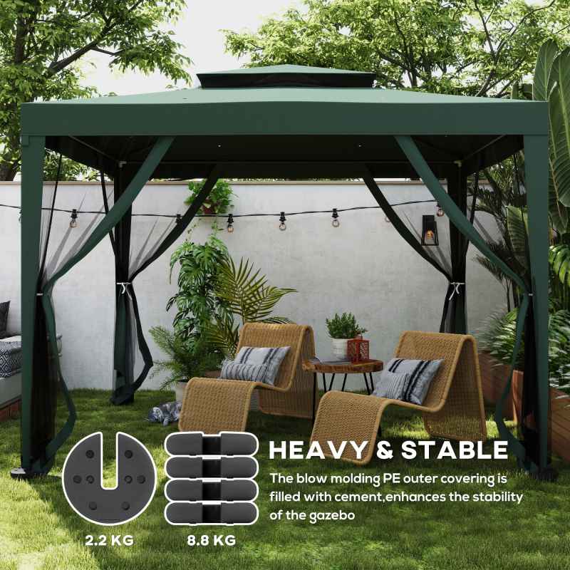Outsunny Pop up Canopy Tent Weights Set of 4 PCs, Leg Weights for Marquee Party Tent Outdoor Canopy 8.8KG