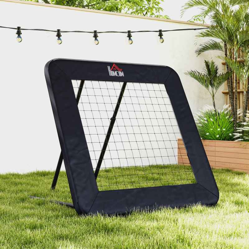 HOMCOM Football Rebounder Net with 5 Adjustable Angles, Foldable Football Kickback Target Goal for Garden Training Teaching