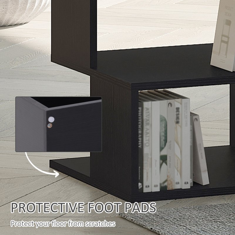HOMCOM Side Table Square Coffee Table Modern End Table with 2 Tier Storage Shelves for Living Room, Bedroom