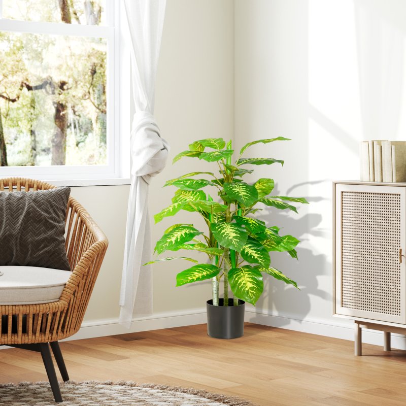 HOMCOM Artificial Evergreen Tree Fake Decorative Plant in Nursery Pot for Indoor Decor, 95cm