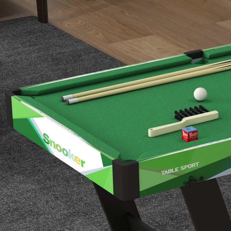 SPORTNOW Folding Pool Table Set, 104cm Mini Snooker Table with 2 Cues, 16 Balls, Chalk, Triangle, Brush, Portable Billiards Table for Youth and Adults, Green
