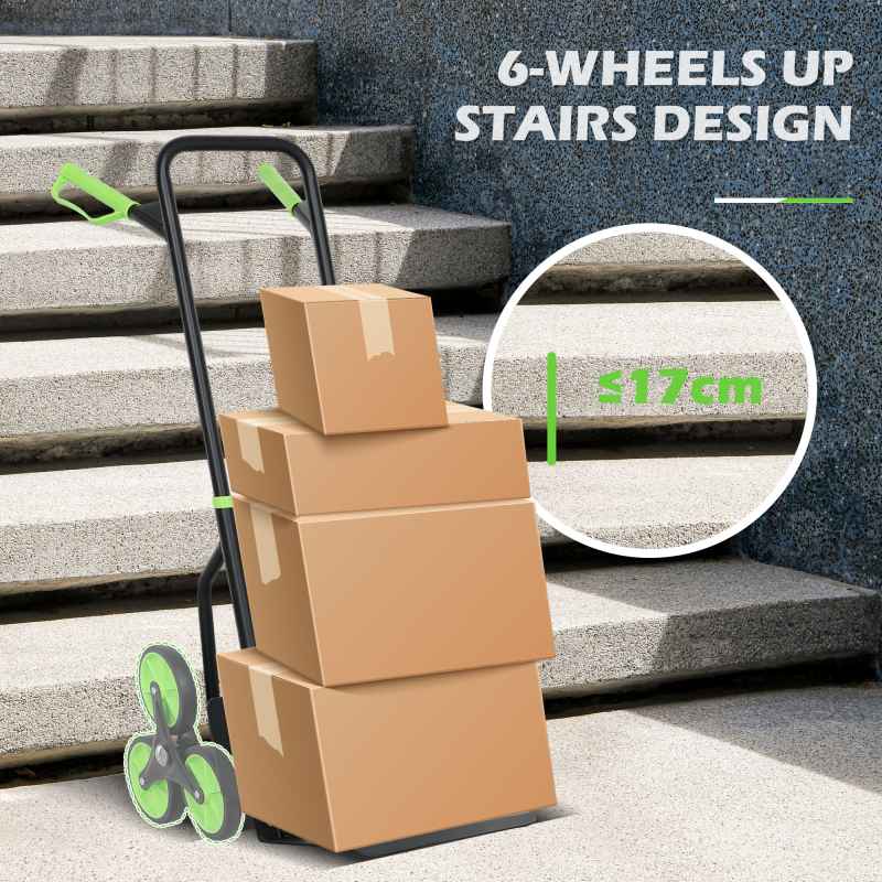 DURHAND Steel Folding Hand Truck, Heavy Duty Foldable Trolley on Wheels, Multi-Purpose Sack Truck Moving Trolley, 120kg, Green