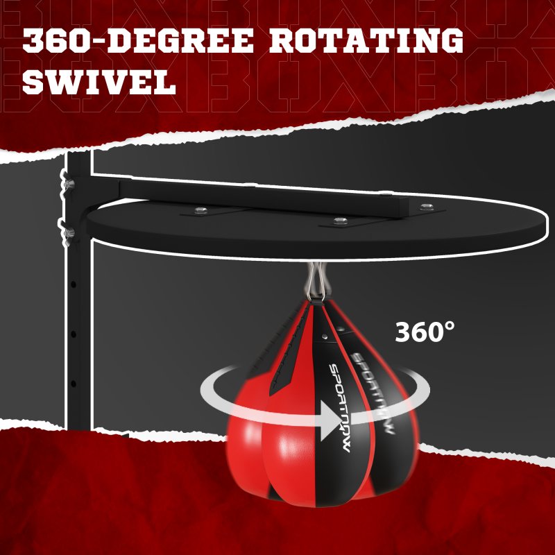 SPORTNOW Wall Mounted Speedball Platform, Height Adjustable Speed Bag Boxing with 360 Degree Swivel for Home Fitness