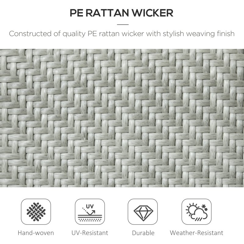 Outsunny Stackable Outdoor Chairs Set of 4, Rattan Garden Chairs with Armrests and Backrest for Deck, Mixed Grey