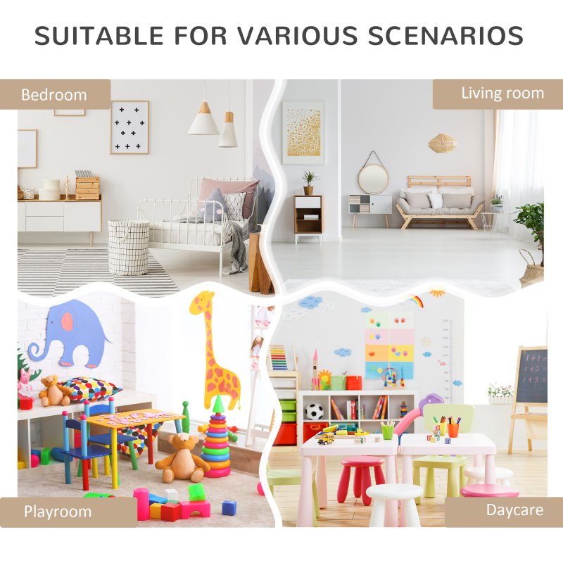 HOMCOM Kids Bookshelf with Storage Drawer, Childrens Bookcase with Wheels, Toy Organiser for Bedroom, Playroom - White