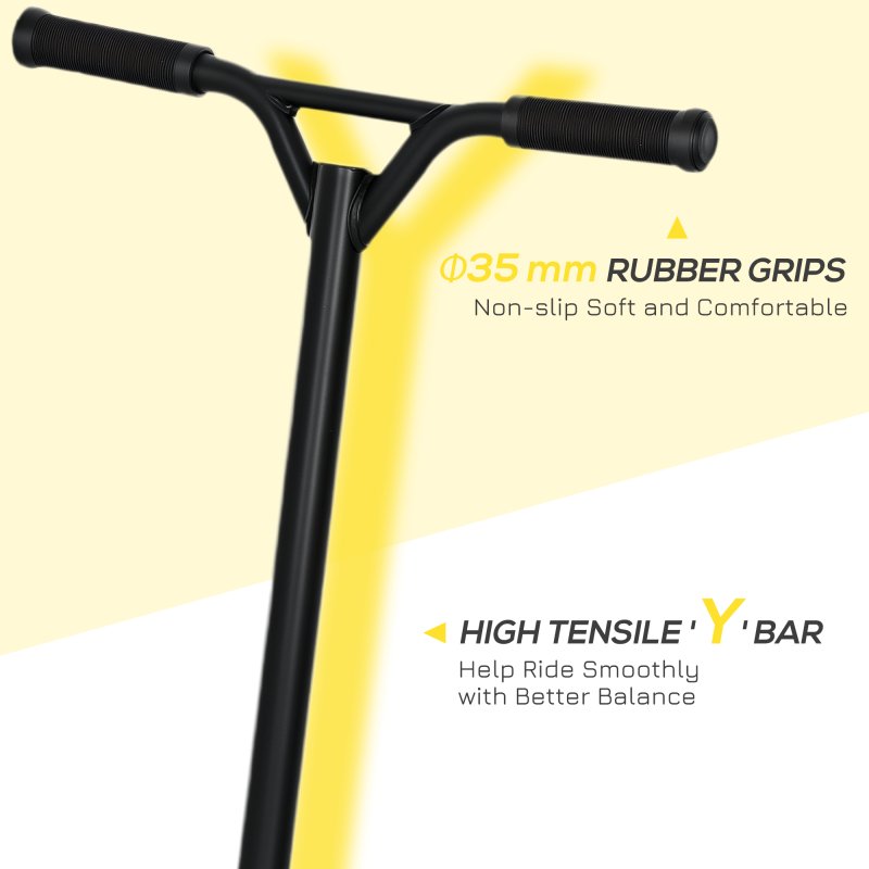 HOMCOM Stunt Scooter, 360 Entry Level Tricks Scooter w/ Lightweight Aluminium Deck and ABEC 7 Bearing, For Age 14+ Beginners, Purple