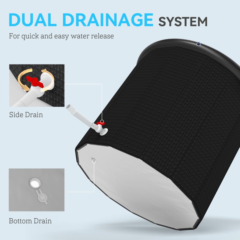 SPORTNOW Outdoor Bath Tub, 300L Portable Cold Water Therapy Tub, Recovery Cold Plunge Pool with Lid, Cover, Carry Bag, for Athletes, Black