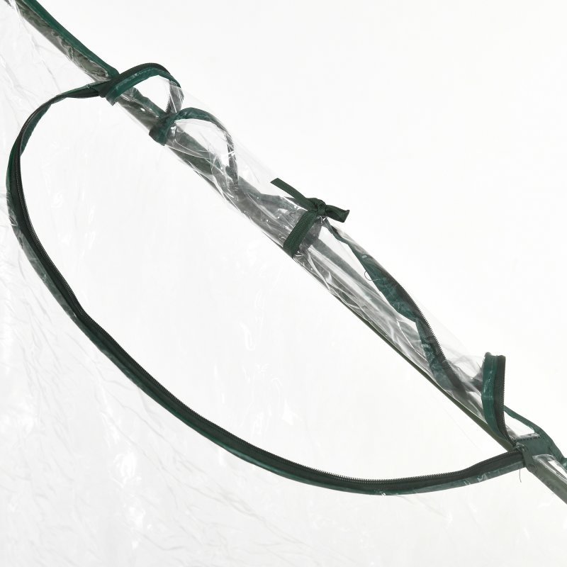 Outsunny Walk In PVC Greenhouse Garden Outdoor Flower Planter Steel Frame w/ Zipped Door & Window 180 x 100 x 168CM Clear