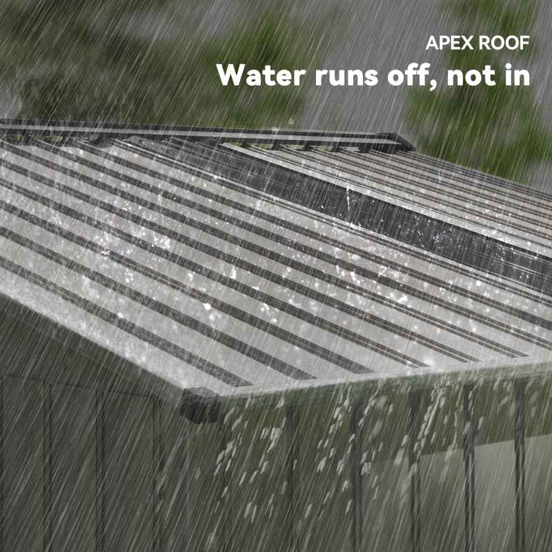 Outsunny 9 x 6ft Metal Garden Shed, Outdoor Storage Tool House with Ventilation Slots, Foundation Kit and Lockable Double Doors, Silver Grey