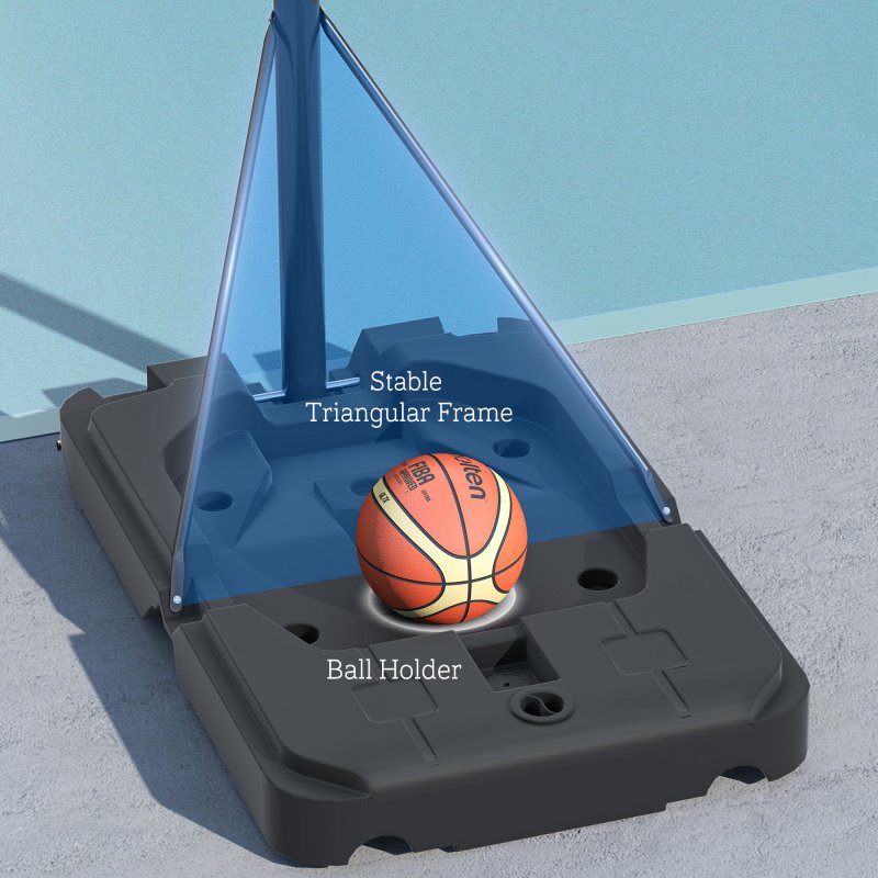 SPORTNOW Basketball Hoop Outdoor, Basketball Hoop and Stand with 10-Level Adjustable Height, Weighted Base, Portable on Wheels, 2.3-3.05m, for Teens, Adults