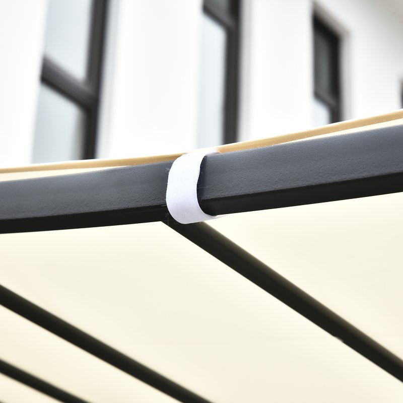 Outsunny 3 x 3 Meters Canopy Metal Wall Gazebo Awning Garden Marquee Shelter Door Porch, Cream White