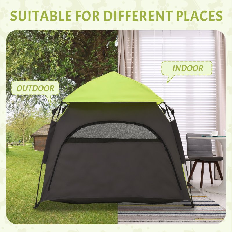 PawHut Foldable Dog Cat Tent, Portable Pet Playpen with Water-Resistant Oxford Cloth, Carry Bag, Exercise Tent for Extra Large Dog, Cat, Indoor Outdoor Use, Green