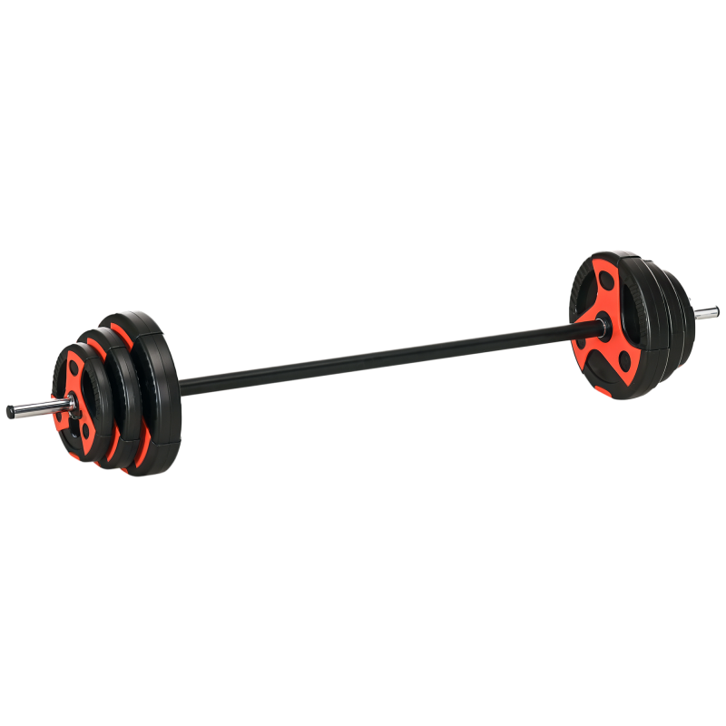SPORTNOW 20kg Barbell Weights Set, Adjustable Weight Set, Free Body Pump Bar and Weights, Weight Lifting Strength Training Equipment for Home Gym Exercise, Max Load 50kg