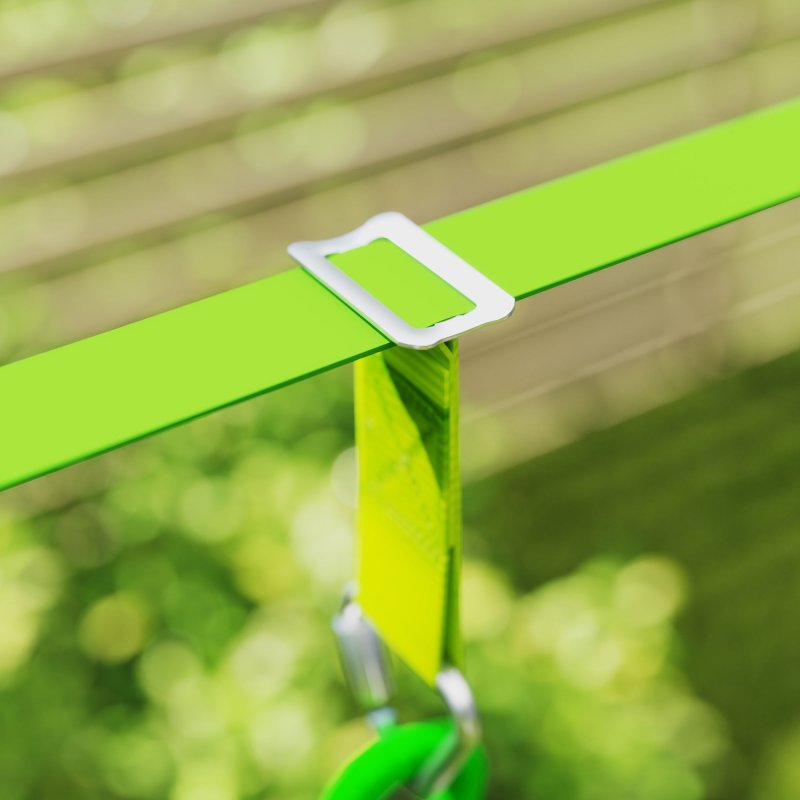 AIYAPLAY Zip Line for Kids Outdoor Adventures,7 Piece 10m Kids Slackline Kit with Wooden Monkey Bars, Metal Rings, Gripping Balls, Toddler Zip Line for Garden, Green