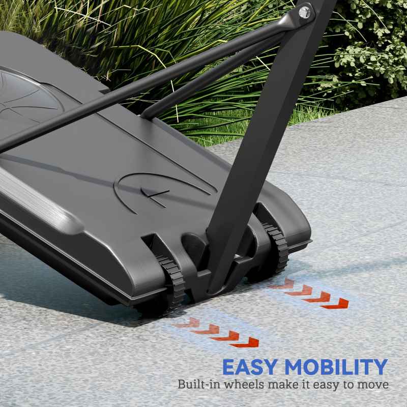 SPORTNOW Fully Adjustable Basketball Hoop Outdoor, 146-236cm Basketball Hoop and Stand with Weighted Base and Shatterproof Backboard, Portable on Wheels for Junior, Adults