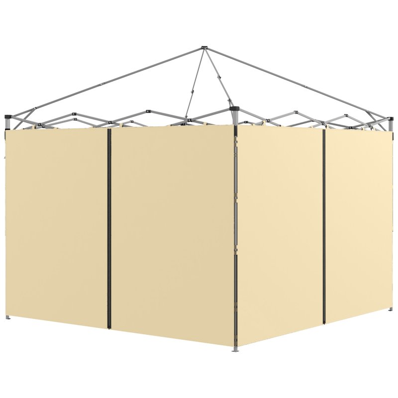 Outsunny Gazebo Side Panels with Zipped Doors, for 3x3 m or 3x6 m Pop Up Gazebo, 2 Pack Sides Replacement, Beige