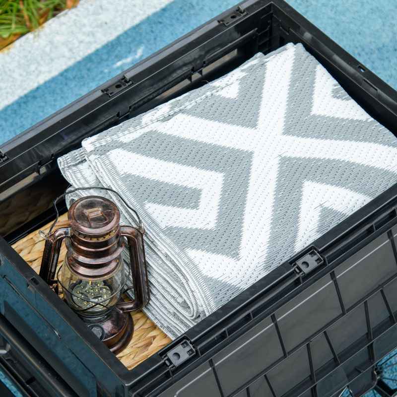 HOMCOM Bike Trailer, Bicycle Cargo Trailer Cart, Bike Wagon with 65L Foldable Storage Box, Big Pneumatic Tyres and Safe Reflectors, Max Load 40KG, Black