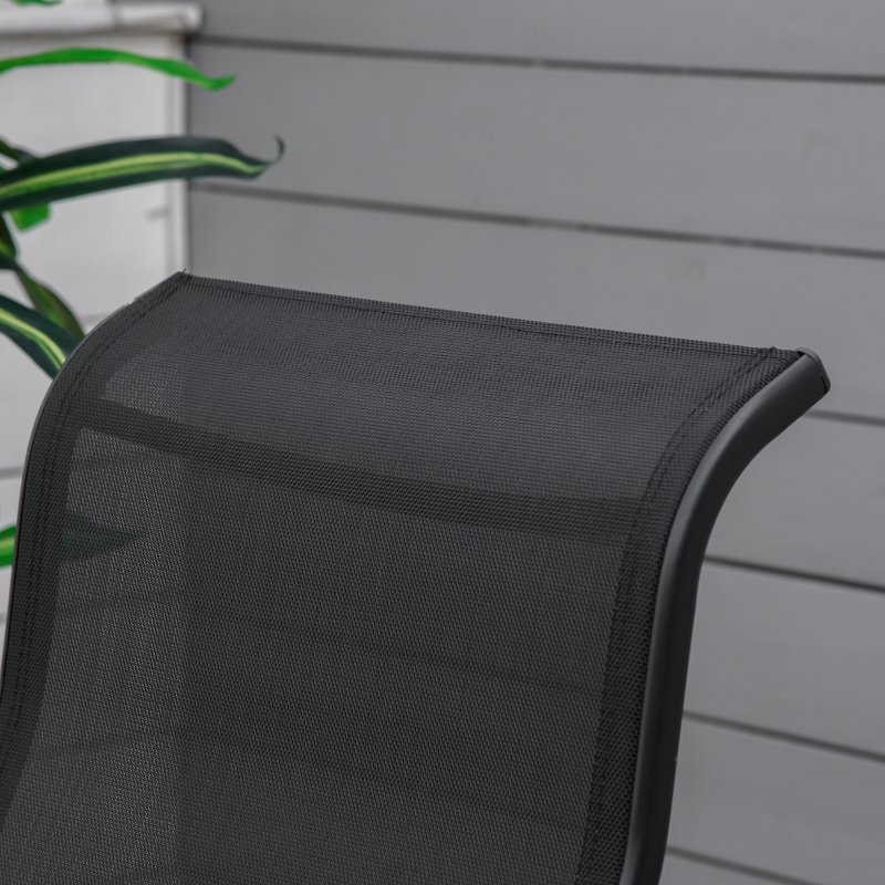 Outsunny Outdoor Gliding Rocking Chair with Sturdy Metal Frame Garden Comfortable Swing Chair for Patio, Garden and Poolside, Black