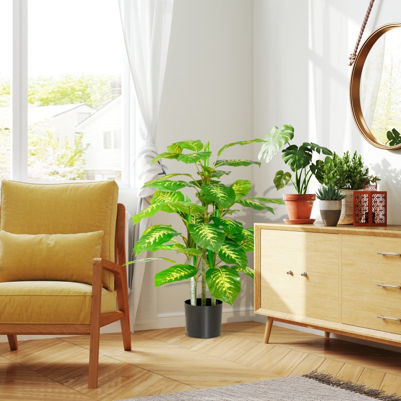 HOMCOM Artificial Evergreen Tree Fake Decorative Plant in Nursery Pot for Indoor Decor, 95cm