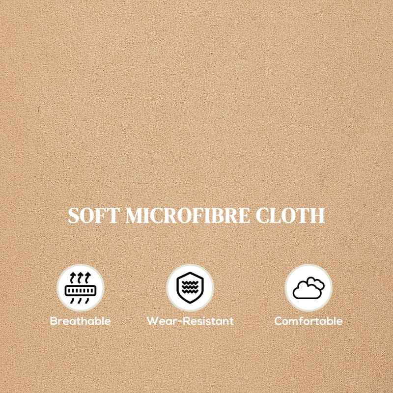 HOMCOM Recliner Armchair with Thick Padded Spring Cushion, Microfibre Manual Reclining Chair with Adjustable Leg Rest for Living Room, Bedroom, Light Brown