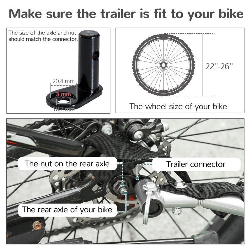 PawHut Dog Bike Trailer Pet Stroller Cart Carrier for Bicycle 360 Rotatable with Reflectors 3 Wheels Hitch Coupler Push/ Pull/ Brake Water Resistant Green