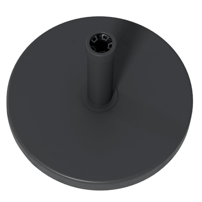 Outsunny 15kg Concrete Parasol Base, Heavy Duty Patio Umbrella Stand with Grip Handle, 46.5cm Round Garden Parasol Holder for 24 to 38mm Poles, Black