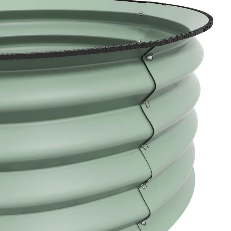 Outsunny Steel Raised Beds for Garden Set of 2, Outdoor Elevated Planter Box with Safety Edging, Easy-to-assemble Stock Tank for Growing Flowers, Herbs and Vegetables, Green