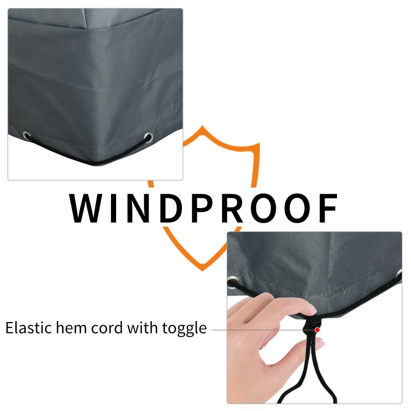 Outsunny Rectangular Patio Garden Furniture Cover Waterproof for 3 Seater Sofa Bistro Set, UV Resistant Protection 600D Oxford Fabric Rattan Lounge Clean Cover, 190 x 72 x 76cm