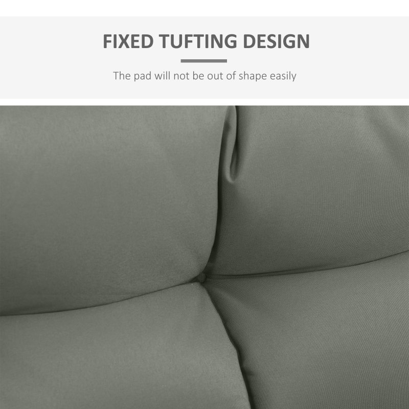 Outsunny 2Pcs Garden Tufted Pallet Cushion Seat Pad, Back Cushion Patio for Indoor Outdoor Use, 120L x 80W x 12Hcm, Grey