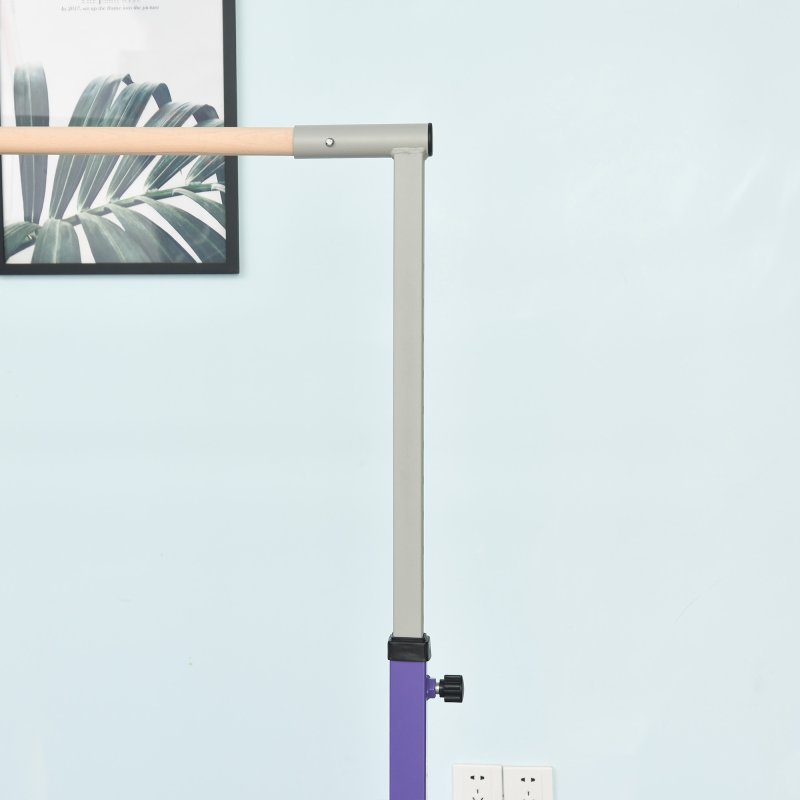 HOMCOM Height Adjustable Gymnastics Horizontal Bar For Kids Home Gym Training Children Junior Kip High Bar Fitness, Purple