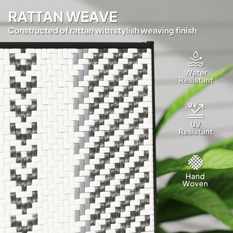 Outsunny Rattan Folding Chair Outdoor Set of 2, 5-Position Adjustable Wicker Garden Dining Chair with High Backrest, Wide Armrest, for Patio, Terrace, Balcony, Grey